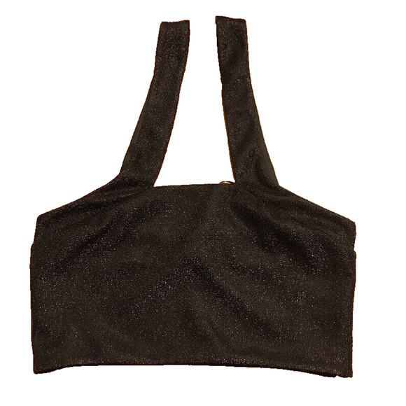 Small Express Women's Black Glittery Tank Top Crop Fitted New - Picture 1 of 4